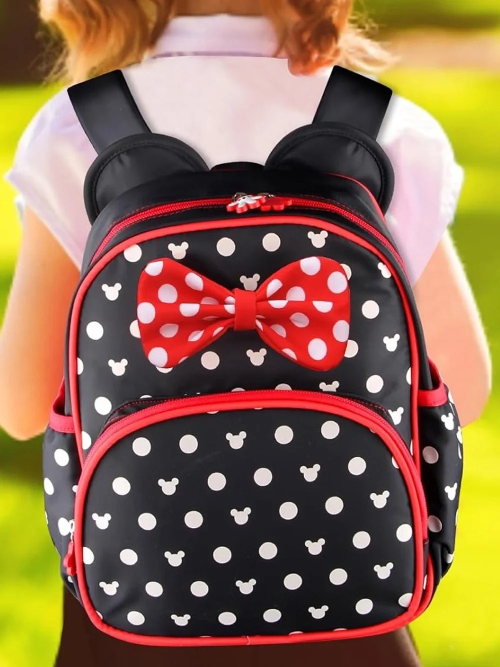 Disney Kids Polka Dot Minnie Backpack in Black and Red